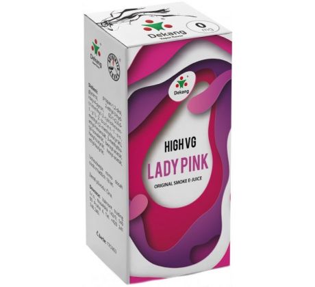 Liquid Dekang High VG Lady Pink 10ml - 0mg (Borůvka s broskví)