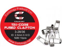 Coilology Tri-Core Fused Clapton předmotané spirálky Ni80 0,32ohm