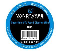 Vandy Vape Superfine MTL Fused Clapton odporový drát Ni80 3m