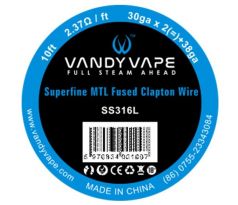 Vandy Vape Superfine MTL Fused Clapton odporový drát SS316 3m