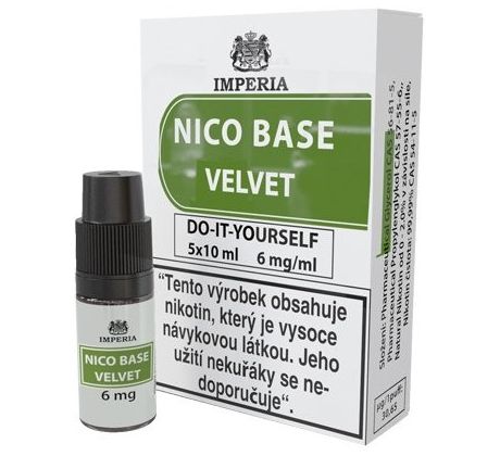 Nikotinová báze CZ IMPERIA Velvet 5x10ml PG20-VG80 6mg - Po EXPIRACI - VÝPRODEJ !!!