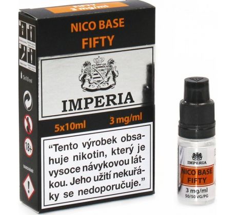 Nikotinová báze CZ IMPERIA 5x10ml PG50-VG50 3mg